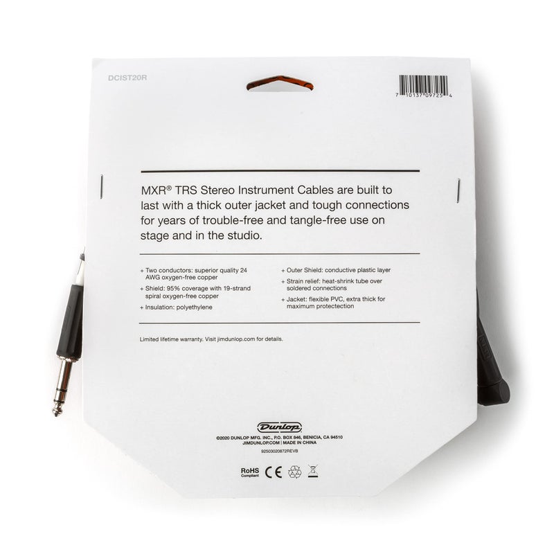 MXR كابل MXR بطول 20 قدم TRS ستيريو - يمين / مستقيم - Image 2